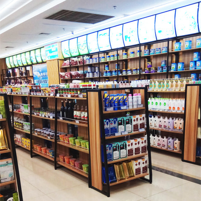 便利店超市母婴货架 单双面钢木制中岛母婴奶粉货架 商场展架定做