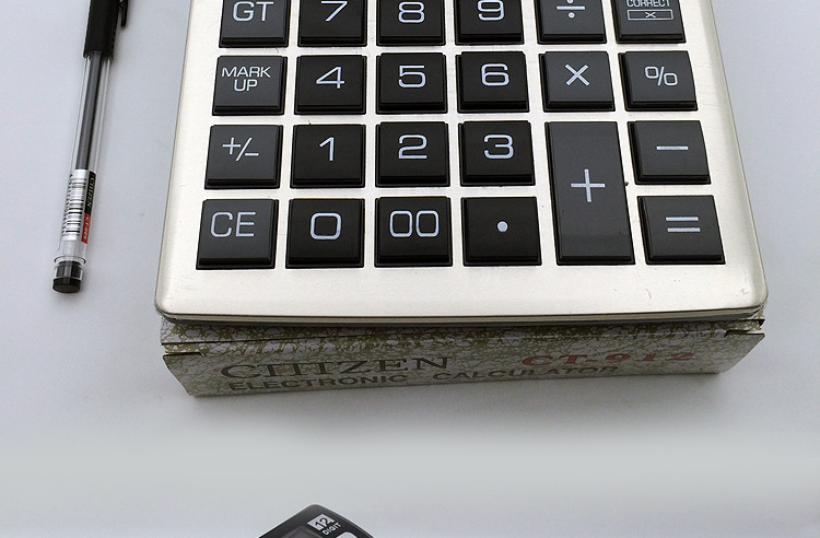 源头工厂直销ct-912大号桌面太阳能计算器12位显示计算机带查数