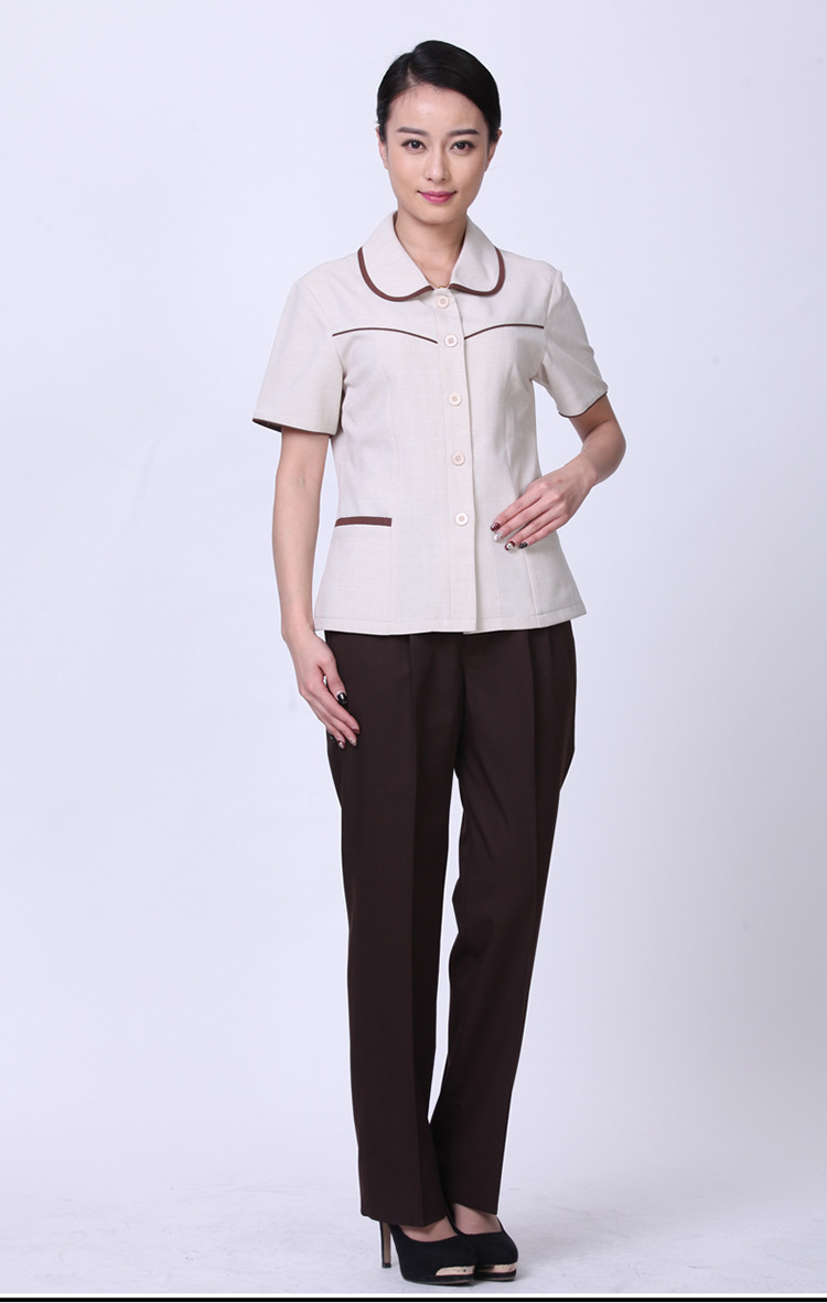 夏装保洁员工作服短袖 酒店清洁工阿姨保洁服定做