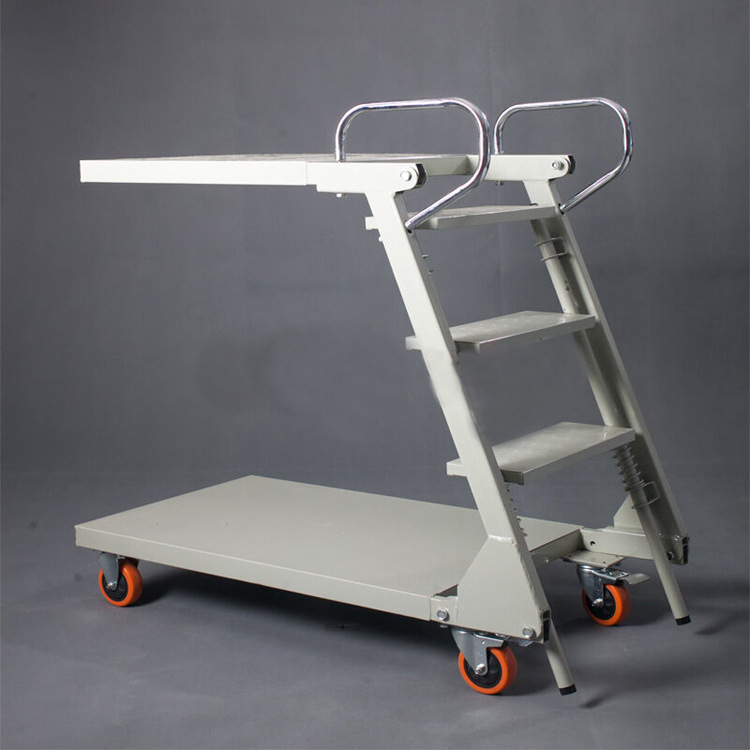 厂家直销可移动式升降台 仓储货架登高梯 铝合金登高梯仓库货梯