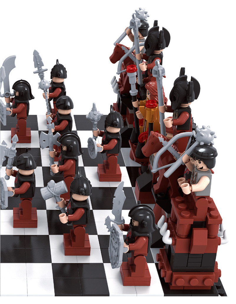奥斯尼27907 兼容乐高国际象棋塑料拼装插积木小颗粒益智模型玩具