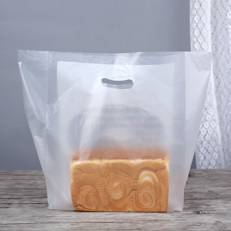 Baking Bread Toast Cake Plastic Hand-Held Packing Bags Takeaway Food Pastry Dessert Packing Bag 100 Pieces