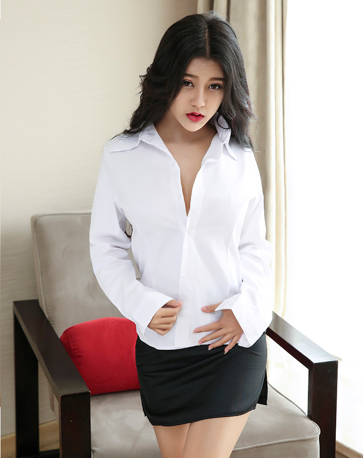 性感情趣内衣女秘书ol紧身包臀短裙开档制服激情白领职业装成人