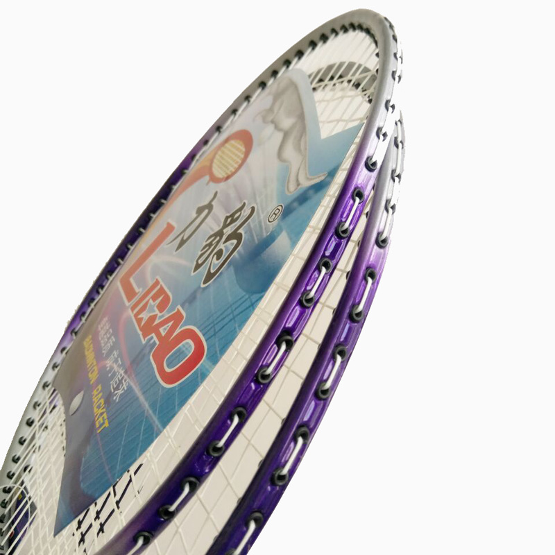 厂家批发 力豹铁合金全一体拍 初级训练拍 学生家庭羽毛球拍