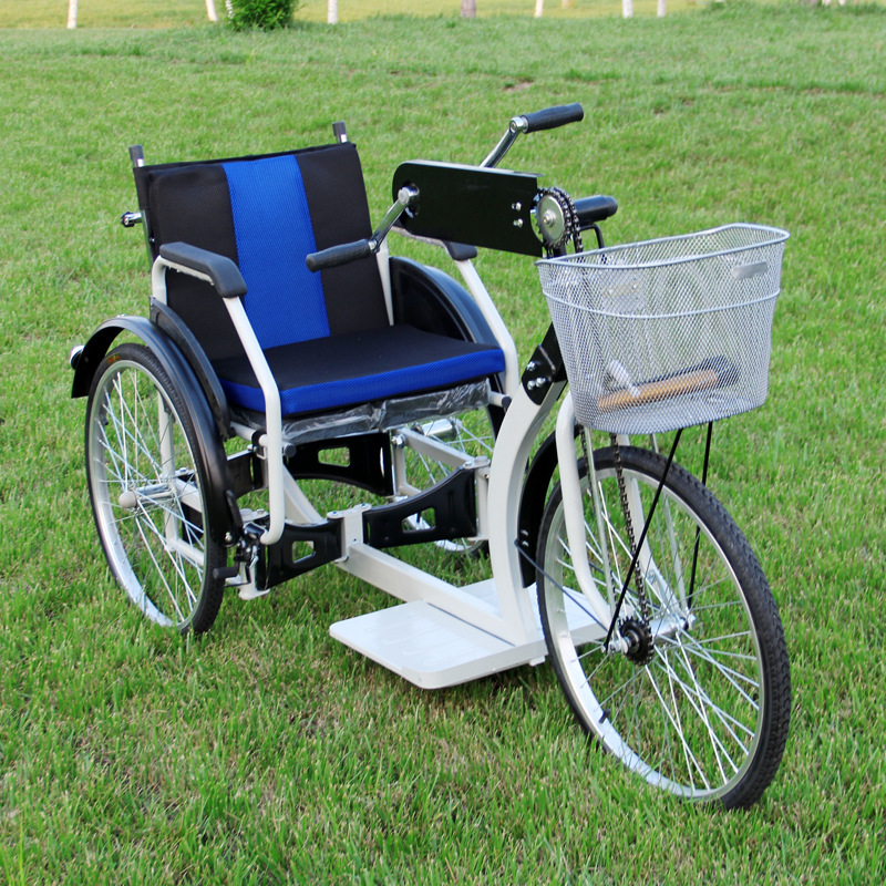 厂家老年人力手摇三轮车康复三轮车残疾人代步轮椅车可折叠