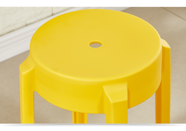 塑料凳子学校 学生用圆凳子简约加固家用 餐厅用圆凳时尚彩色圆凳