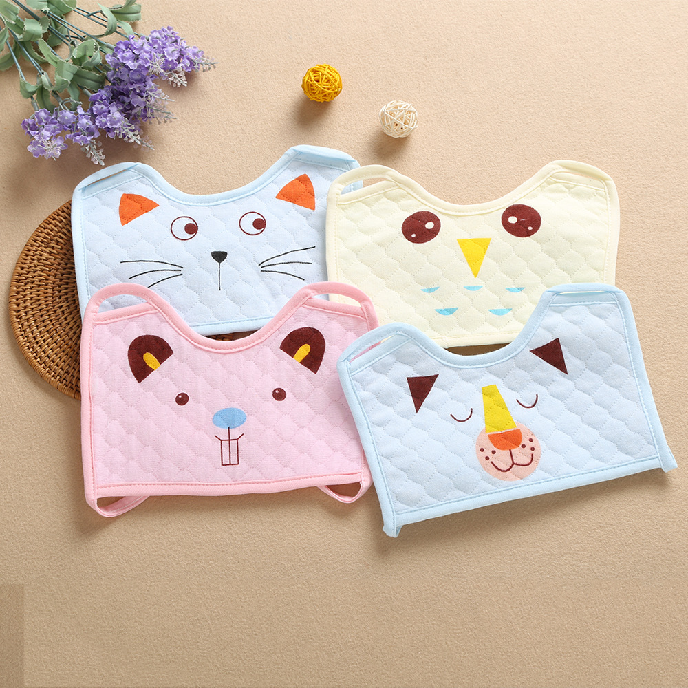 Baby Bib Square Bib Surgical Mask Type Cartoon Lace-up Waterproof Saliva Towel Bib Towel Baby Products
