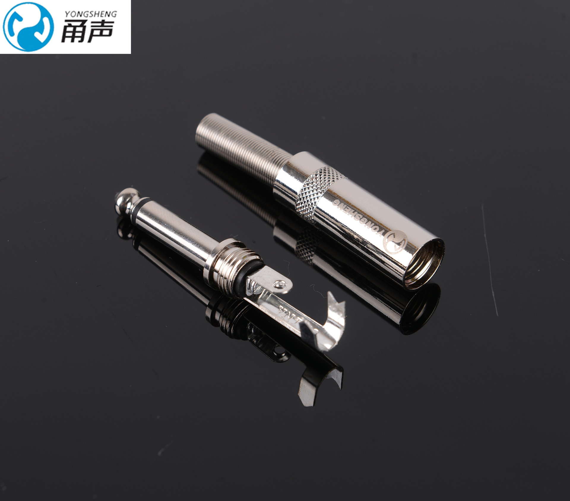 甬声ys201d单声道ts大二芯6.35mm直插插头音频吉他贝司麦克风插头