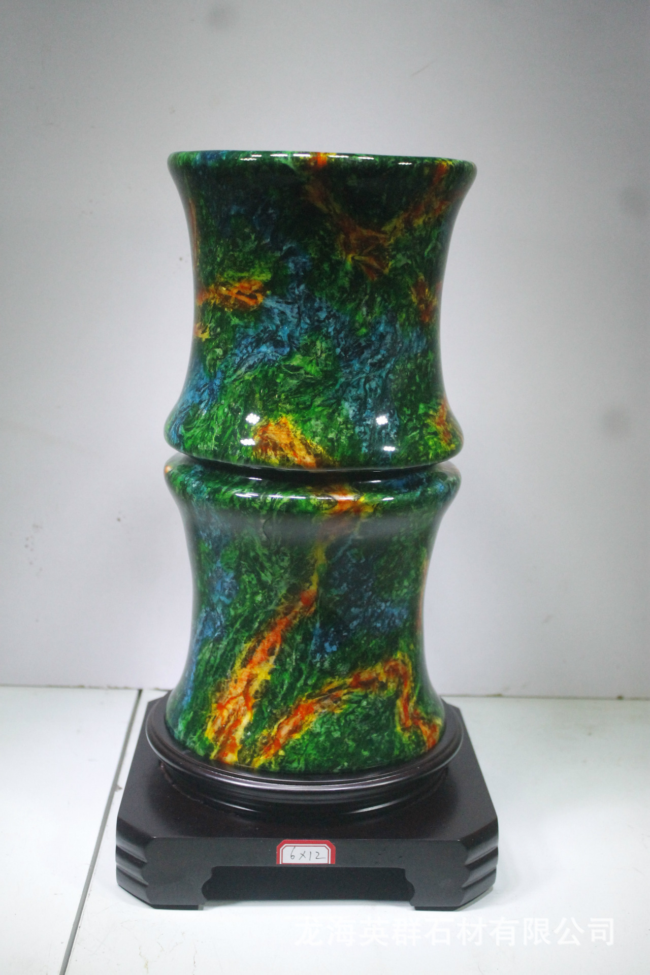 台湾七彩玉花瓶原石摆件颜色绚丽多彩.收藏.送礼4x7 装饰工艺摆件