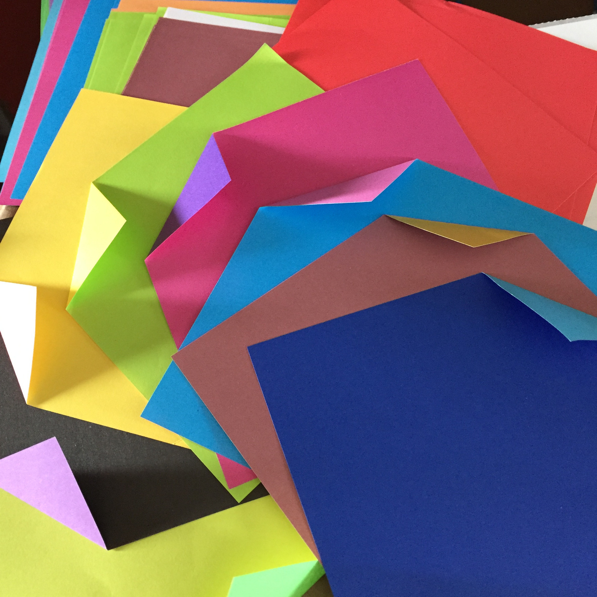 彩纸 幼儿制作手工折纸材料 儿童手工纸双色双面15*15cm64张