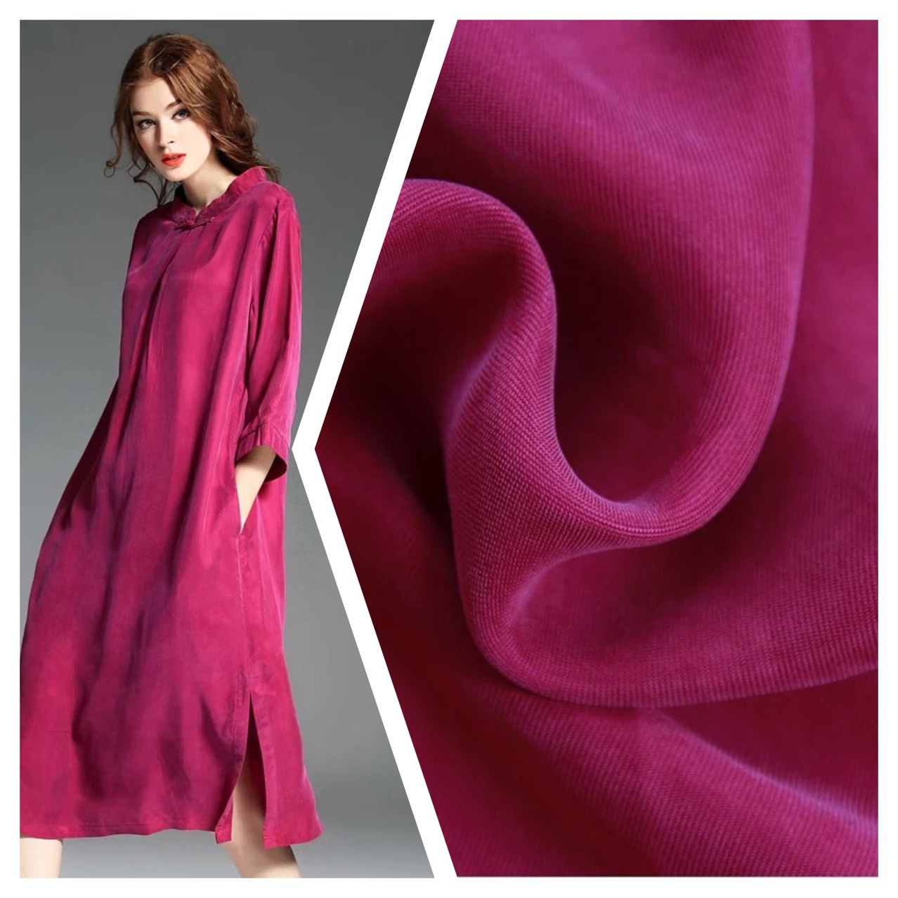 铜氨丝面料铜氨丝重磅砂洗纯色120d斜纹铜氨丝布料 丝绸布料批发