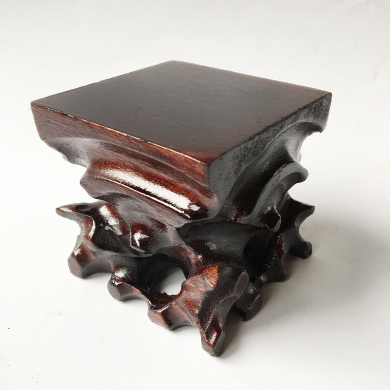 正方形小奇石玉石头整板实木质底座 可挖槽 树根雕底座 批发特价