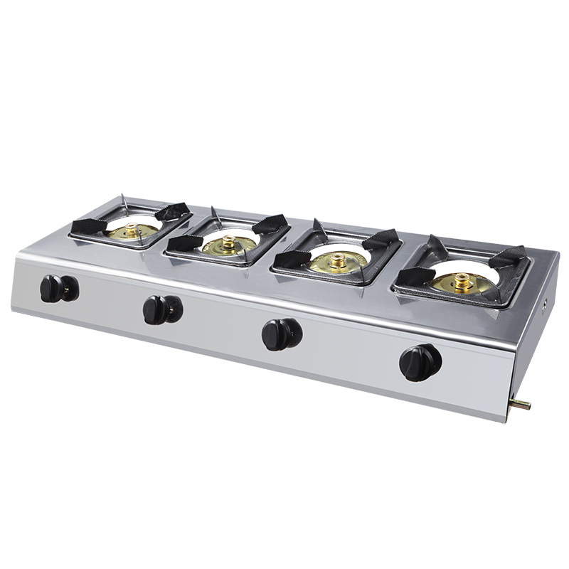 厂家批发不锈钢燃气灶四眼煲仔炉电子打火砂锅液化气灶麻辣烫炉具