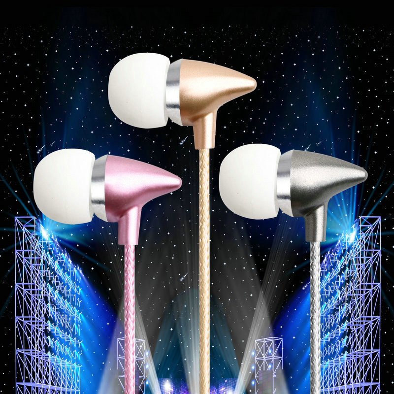 欧意a9尼龙编织抗拉线耳机 入耳式重低音金属耳机 运动音乐耳机