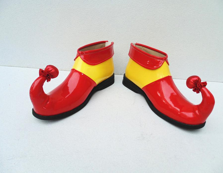 新品cos动漫小丑服装配件配饰小丑鞋子文艺演出鞋创意小丑鞋 pu革