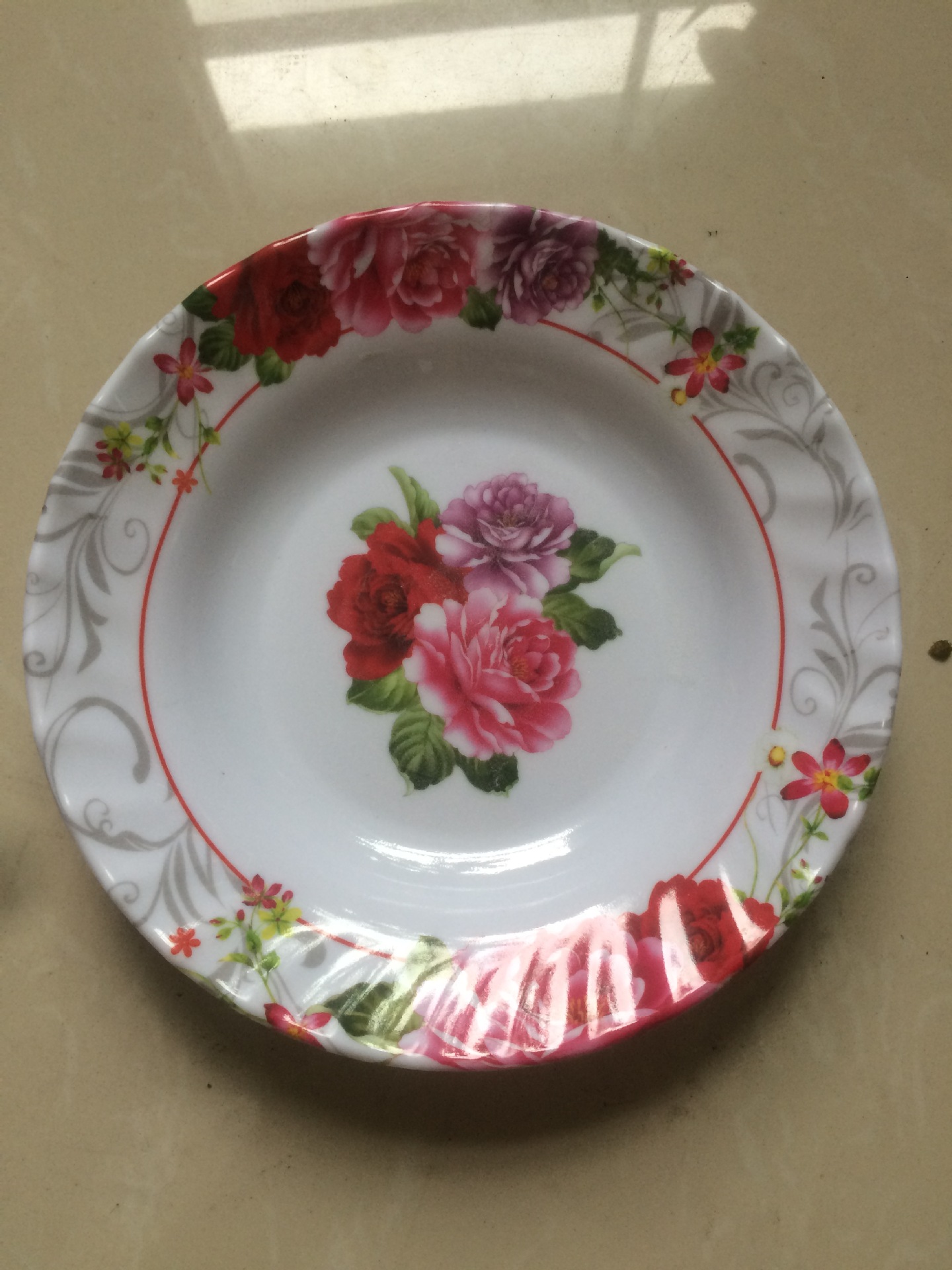 Exported to Syria 5 6 7 8 9 10-Inch Imitation Porcelain Plastic Printed Melamine Tableware Melamine Dish Corrugated Deep Dish