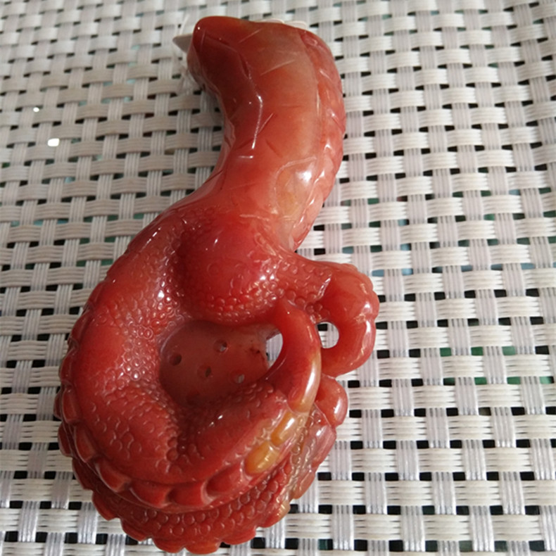 a货黄龙玉手玩件手工雕琢红龙玉凤爪鸡爪时尚手把件礼品腾冲御鑫