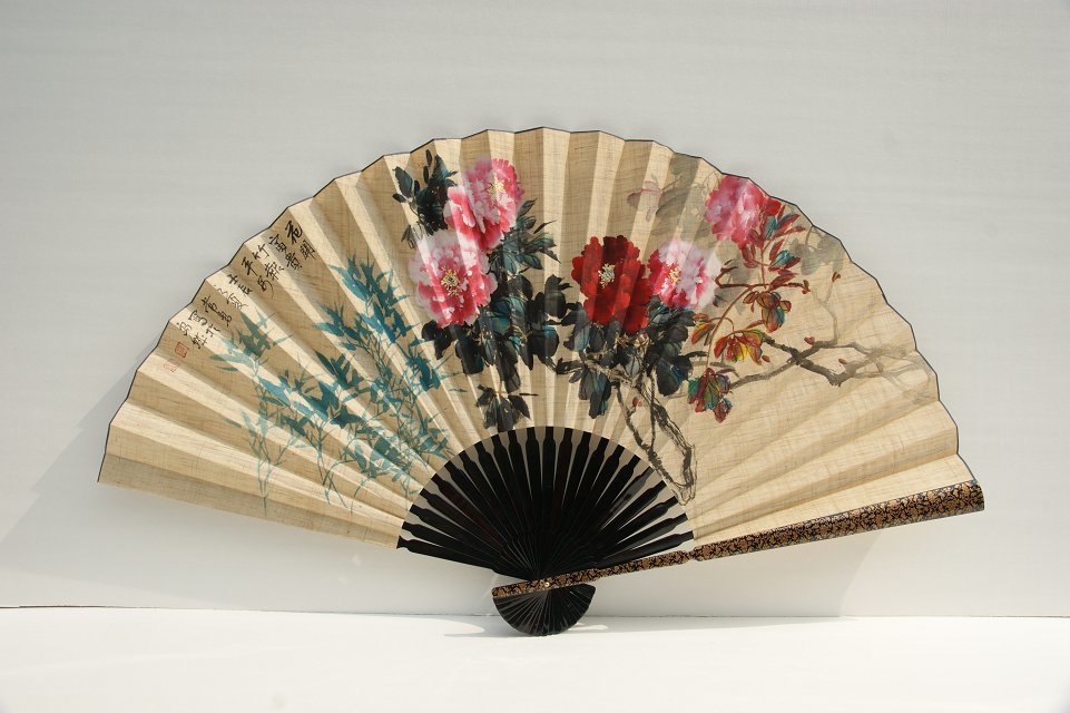 【夏布】工艺折扇 80公分 创意礼品 外事礼品 挂扇 包邮