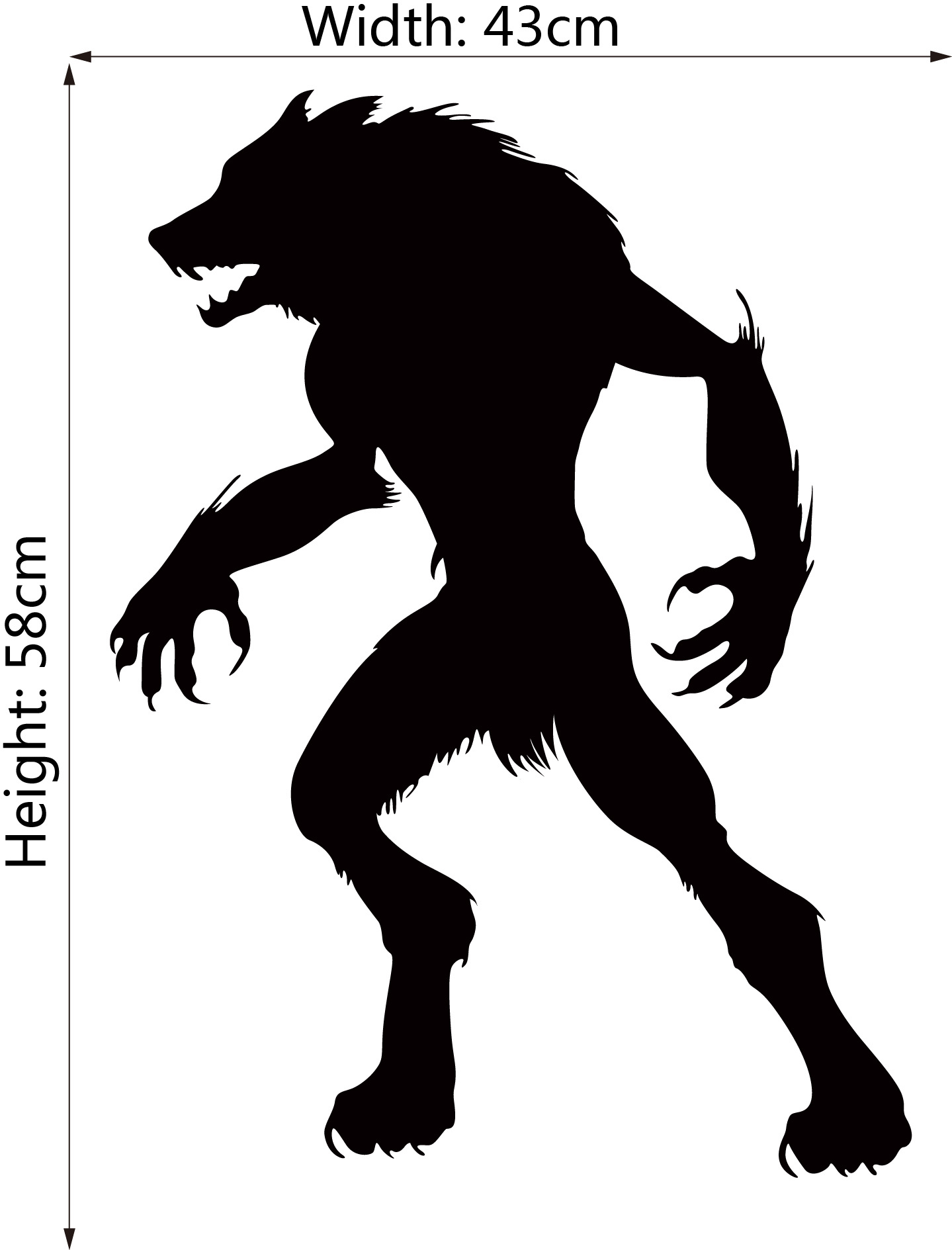 1035新款万圣节狼人墙贴精雕五代pvc可移除橱窗 背