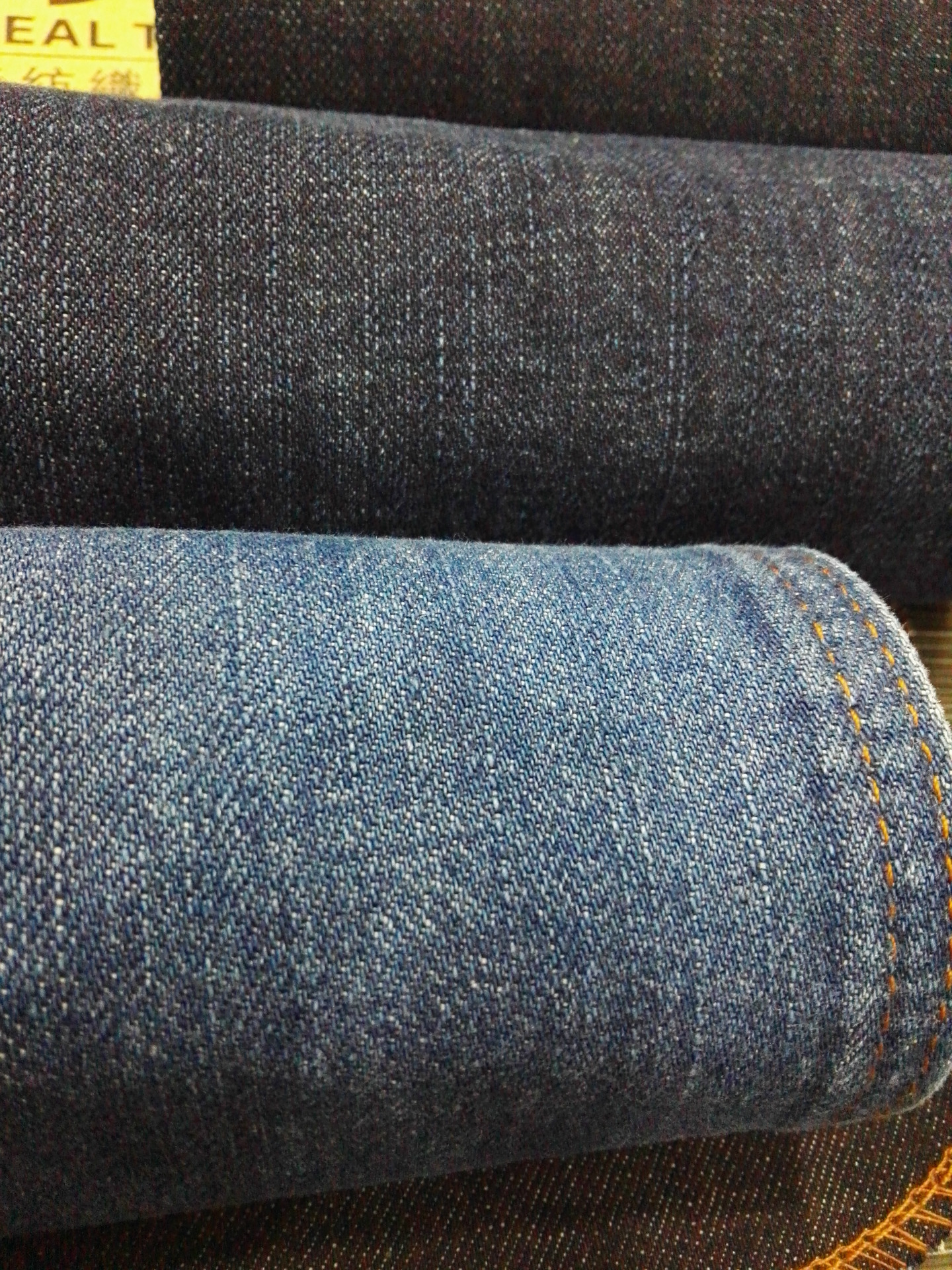 现货高档男装纯棉竹节粗犷加厚料大牌无弹牛仔布面料丹宁布denim