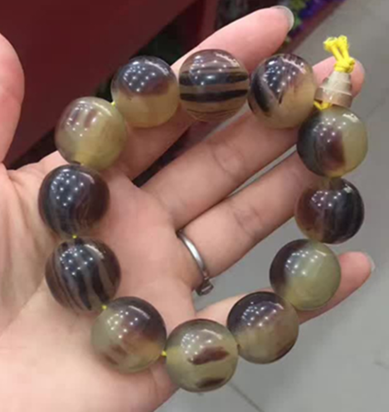 新款显档次高仿牦牛角材质男士女士手串 展销会庙会景区夜市热销