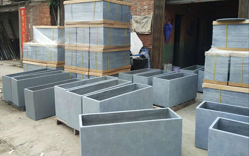 高档亮光漆种植槽设备 道路隔断方形玻璃钢花盆 防腐纤维特大花箱