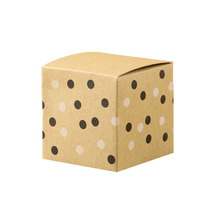 欧式新款牛皮纸喜糖盒 黑白圆点牛皮纸糖果盒 方形牛皮纸盒子
