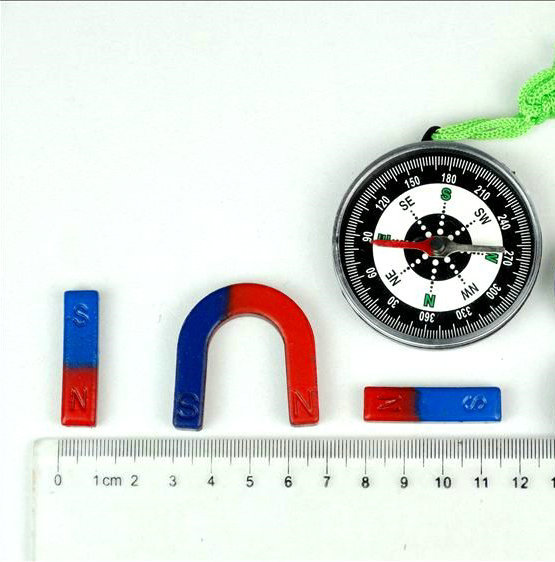 物理磁性教学磁铁套装组合/学生用小号4种6件 条u蹄形环形指南针