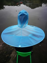 成人头戴式斗蓬雨衣垂钓防雨透气帽子伞雨披时尚徏步可折叠雨伞帽