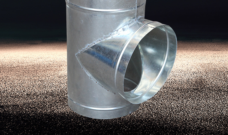 镀锌板白铁皮风管三通配件通风管道t型三通抽烟排风管道异径接头