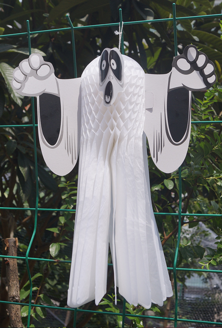 商场鬼节道具万圣节恐怖立体幽灵吊饰吊鬼幽灵挂件装饰用品纸幽灵
