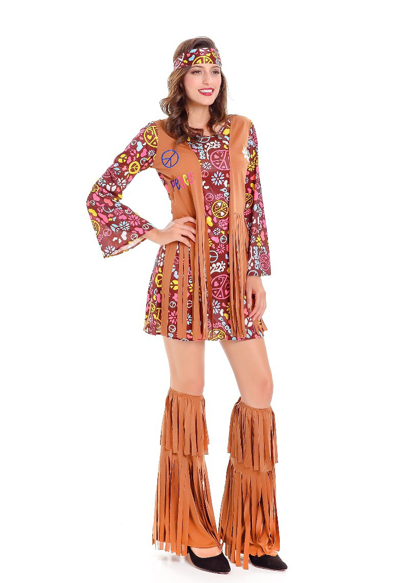 实拍分码万圣节服装嬉皮士hippie复古演出服夜店酒吧派对舞台表演