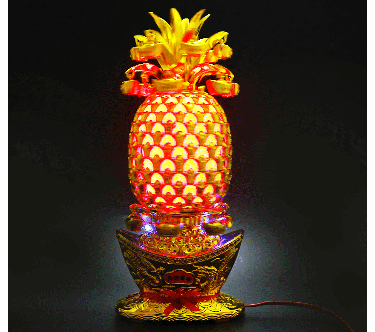 闪光旋转旺来 如意金凤梨招财树摇钱树 年货礼品春节摆件