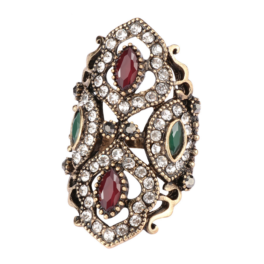 欧美饰品复古拜占庭风古董金戒指女服饰百搭配饰指环手饰现货批发