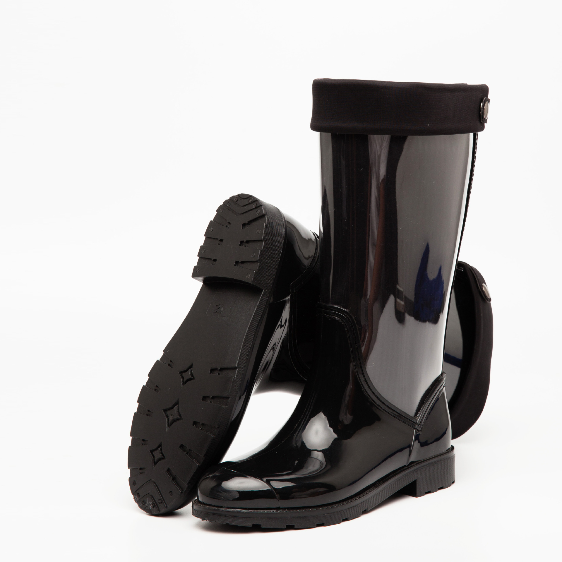 pvc女式高档接帮透明雨鞋时尚雨靴时装雨鞋新款胶鞋