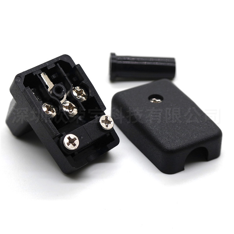 大电流品字插头 母头c13 三芯电源插头 10a250v ja-2231c全铜环保