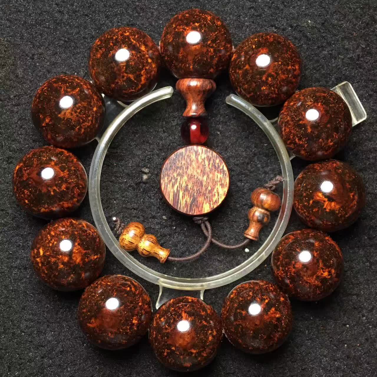 老挝黄花梨手串瘤疤料2.0满瘤疤水波纹樱木佛珠男女手链厂家直销