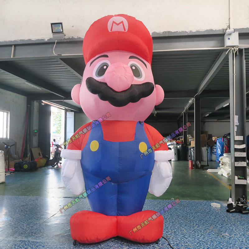 定制充气超级玛丽奥卡通气模人 充气卡通模型 充气卡通人偶气模厂