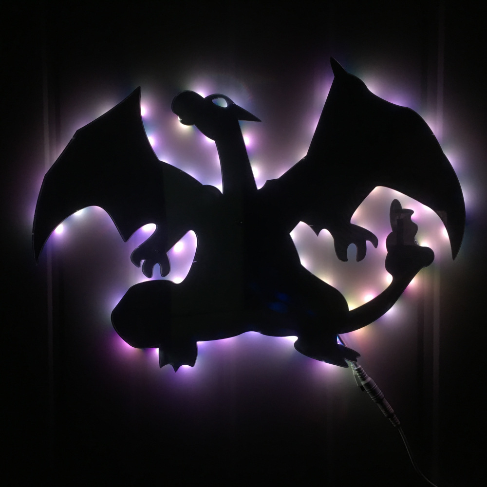 投影蝙蝠侠小夜灯 七彩变色遥控镜子投影灯 创意个性视觉灯卧室灯