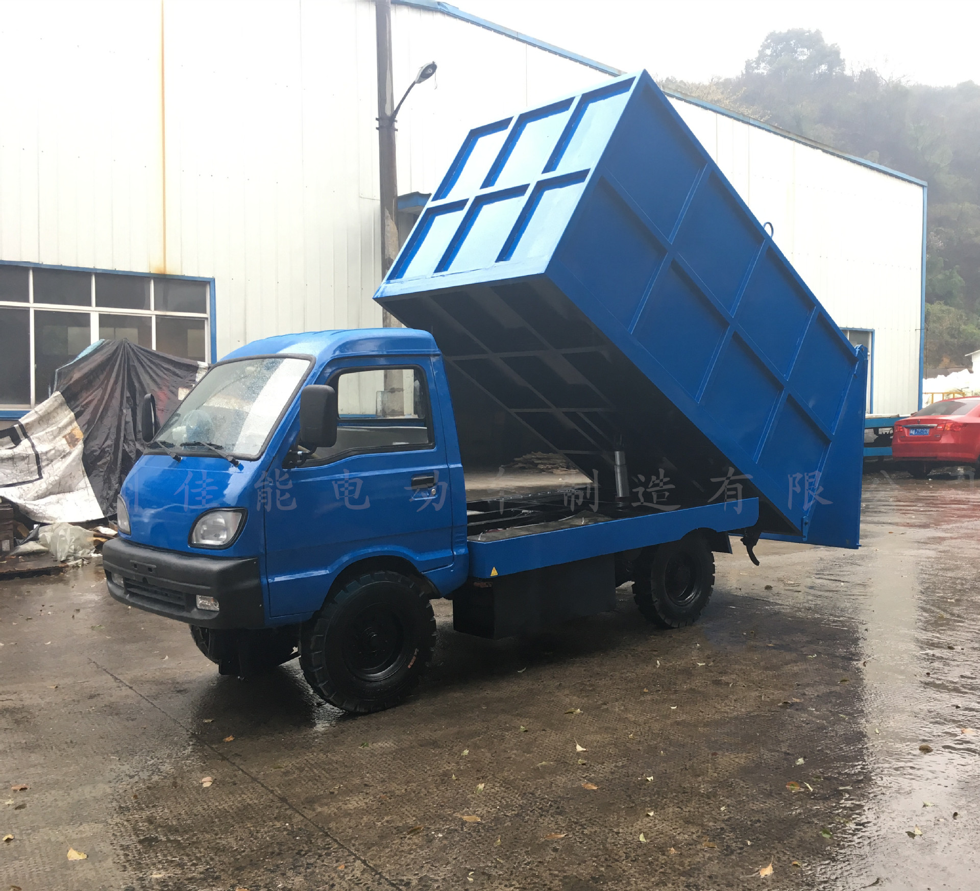 (厂家直销)四轮电动自卸车封闭式电瓶自卸车3吨电动货车四轮