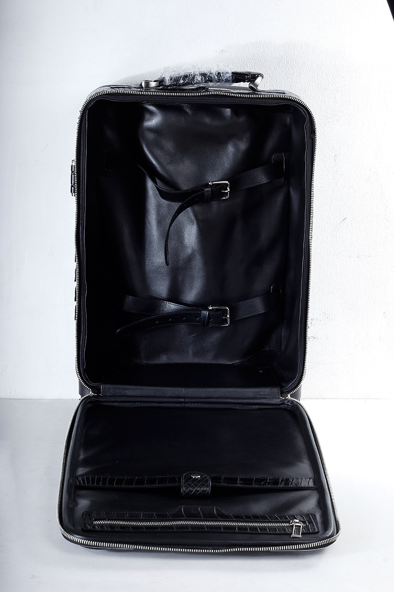 鳄鱼皮拉杆箱四轮真皮旅行拖箱支持分销一件代发新款 el0001