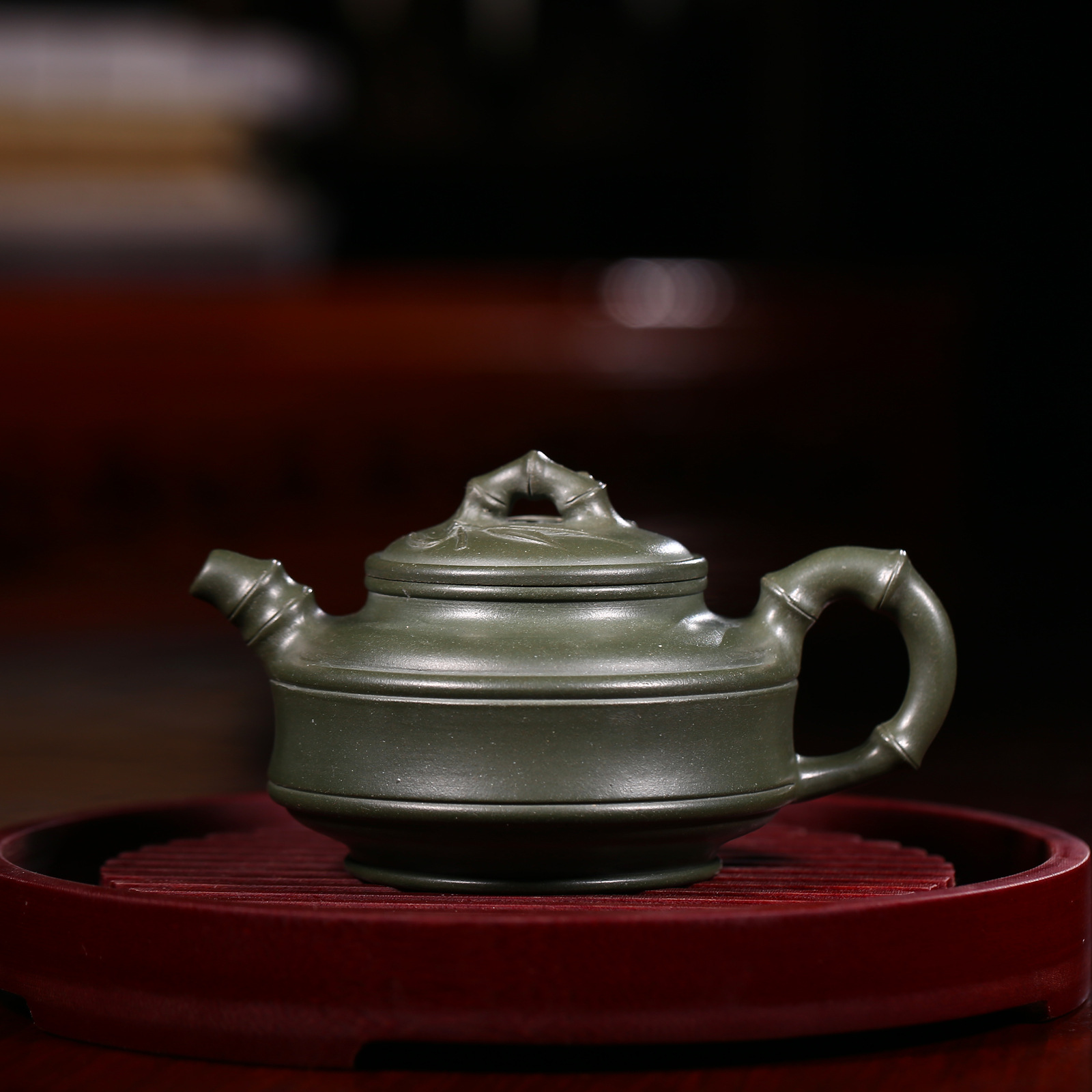 宜兴功夫茶具套装紫砂壶批发 双线竹鼓全手工正品茶壶紫砂小品壶