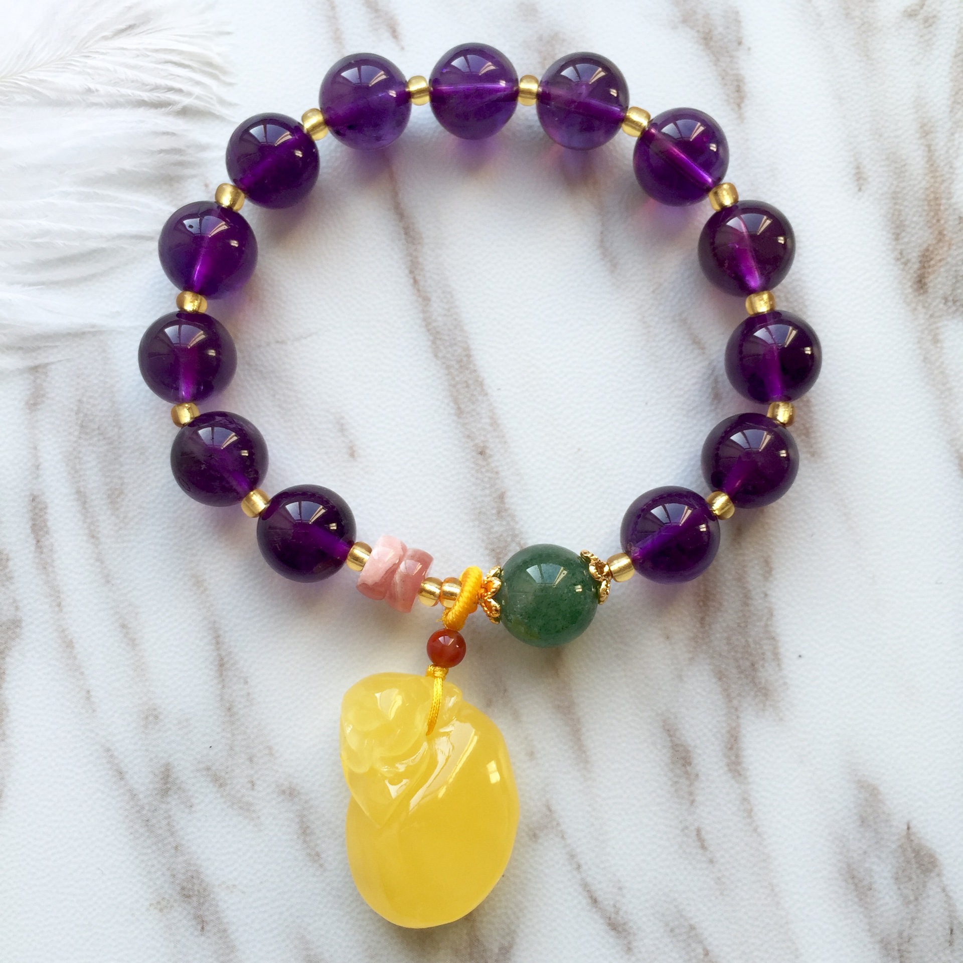 diy手链 紫晶 手链 紫水晶 原创工艺品 手工串珠手链 紫晶手链