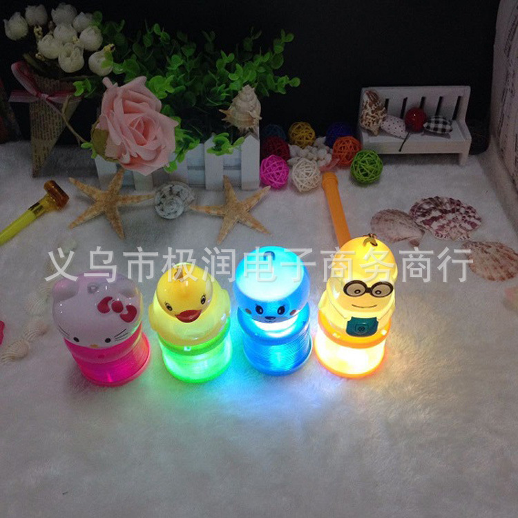Children's Luminous Small Bell Pepper Rainbow Spring Portable Flash Cartoon Spring Coil Toy Night Market Square Stall Toy