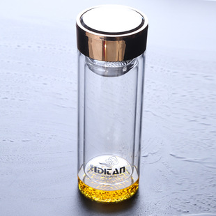 热卖厚底水晶杯泡茶杯 新款高档双层玻璃杯 水杯定制批发玻璃杯