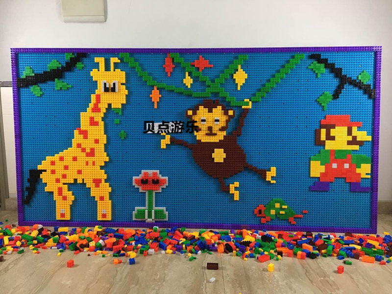 幼儿园墙面墙区角建构玩具墙上积木益智拼图颗粒拼插diy墙壁玩具