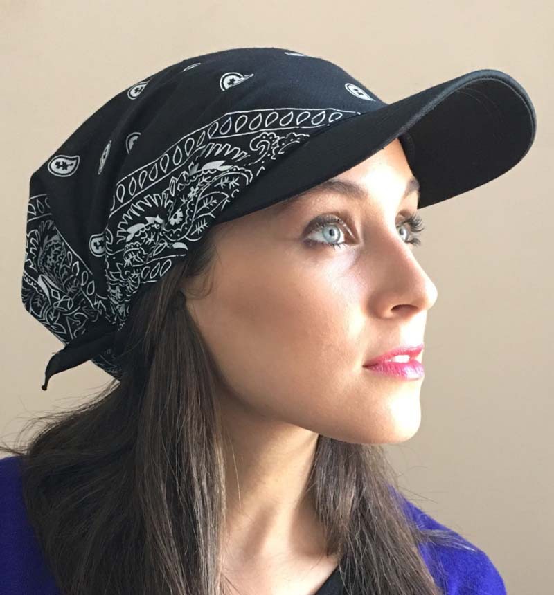 新款帽檐方巾帽 全棉变形虫头巾帽 户外遮阳帽子 tjm-234