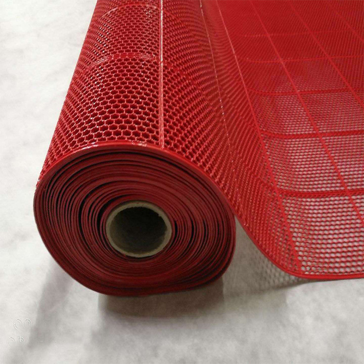 厂家批发红色蜂巢pvc地板地垫浴室厨房卫生间隔水垫网格镂空垫