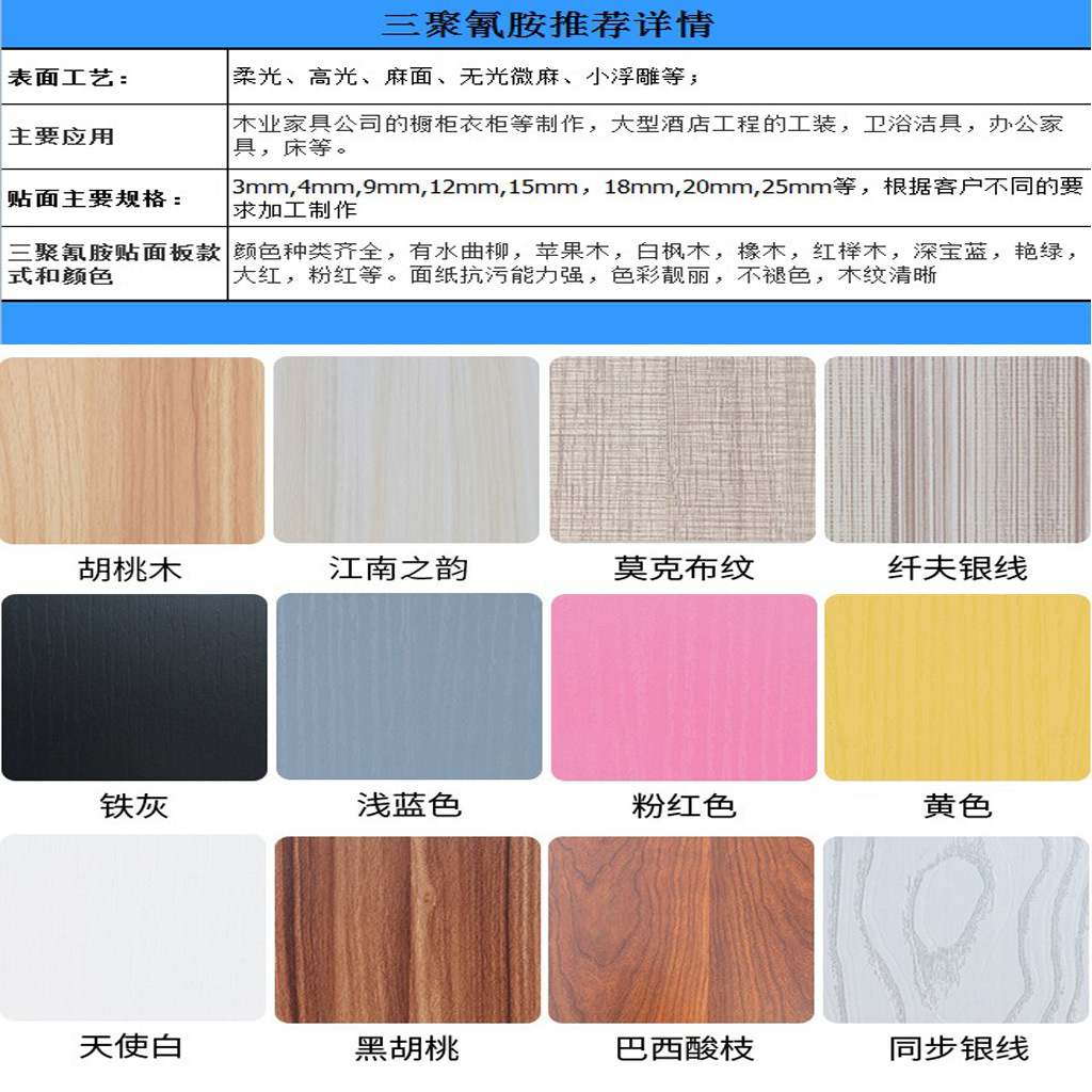 三聚氰胺贴面纸 闻合饰面板板三聚氰胺浸渍纸 支持定制厂家直销