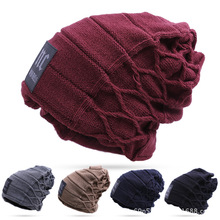 外贸新款帽子男女士韩版冬季针织帽加绒毛线帽套头加厚防风nc帽子